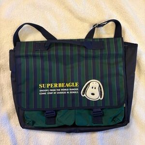 NWOT Vintage Snoopy 3 Way Backpack Shoulder Messenger Laptop School Bag Japan
